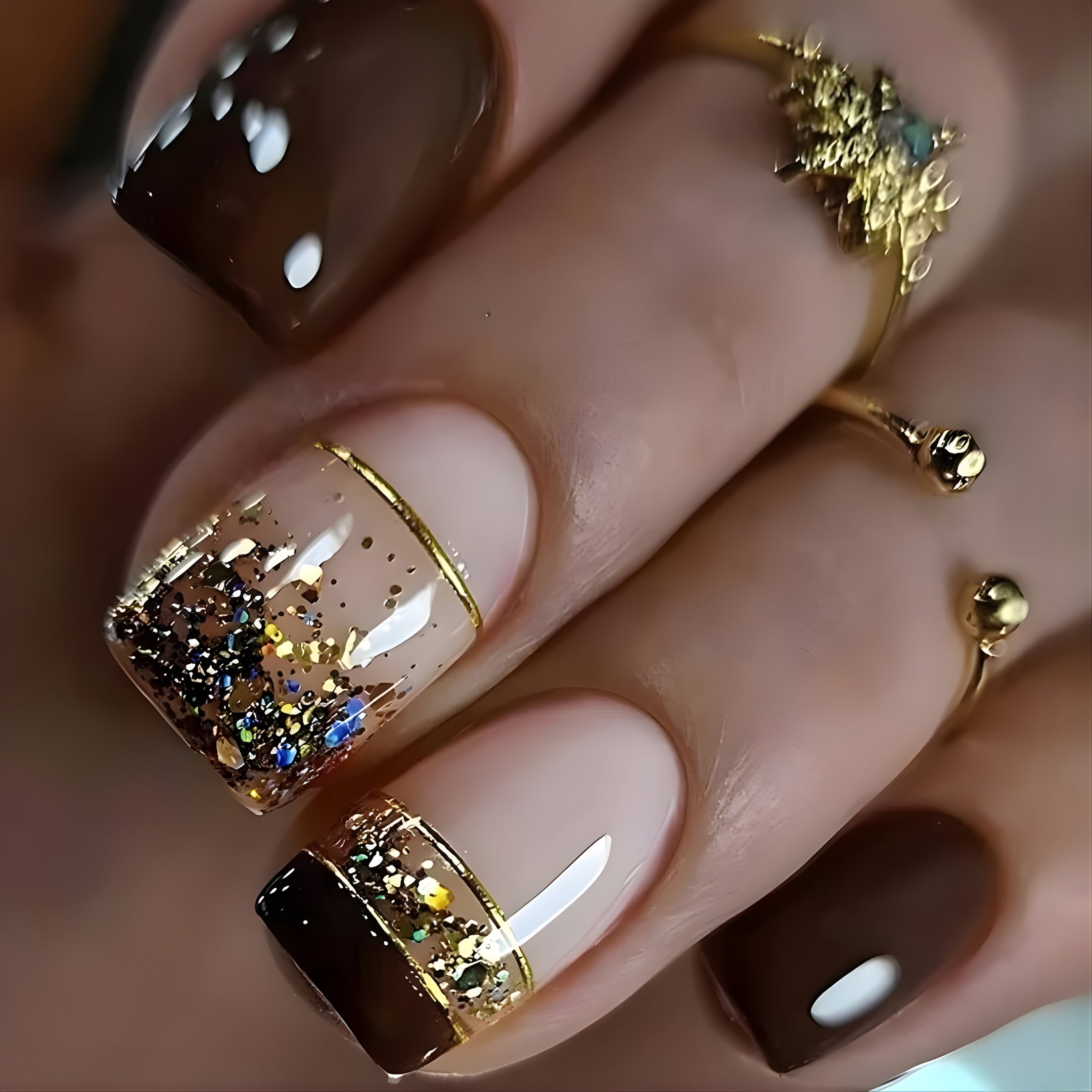 Metallic Chrome Pink Press-On Nails – Shiny Square Tips - Luna Nails