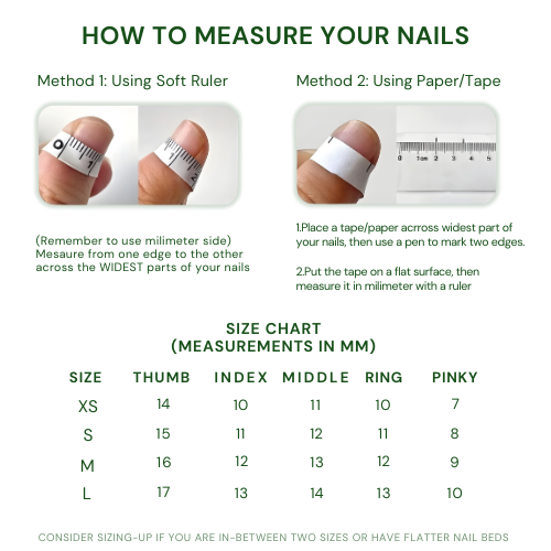 White Leaf French Square Press On Nails