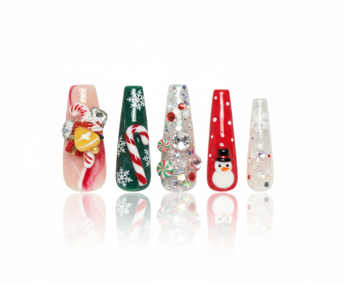 Pink Marble Swirl Almond Press On Nails