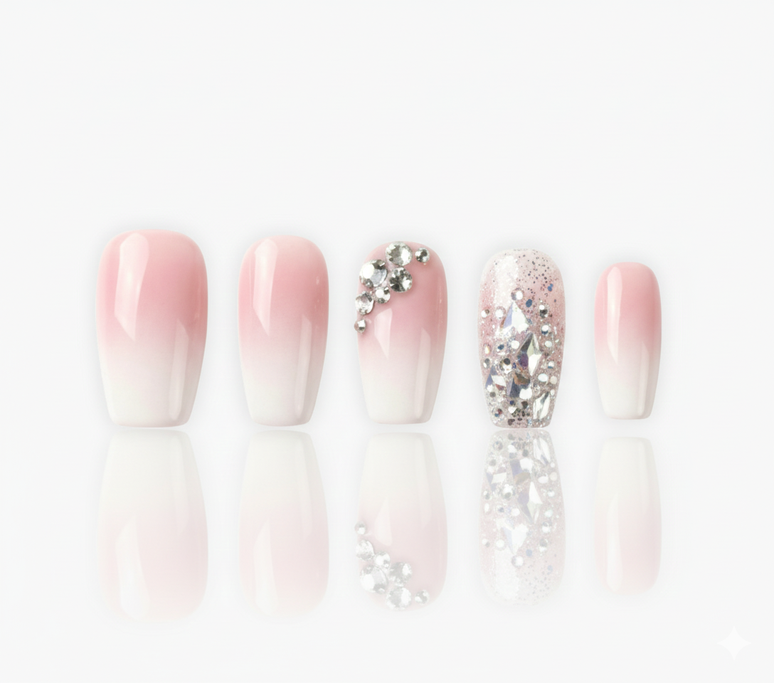 Shiny Metallic Pink Press On Nails