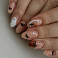 Nude Bat Ghost Pumpkin Nails