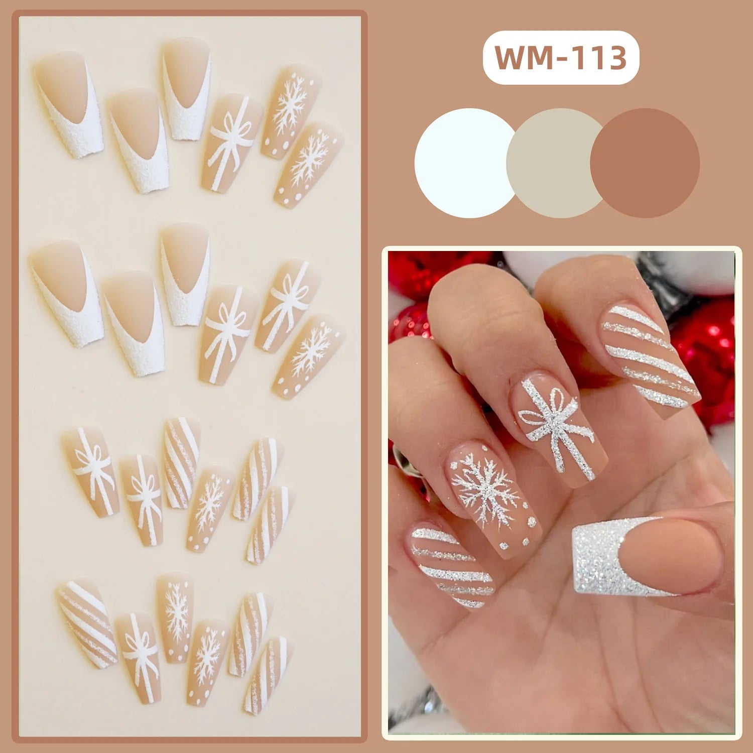 Pink Sakura Press On Nails | Cherry Blossom Floral Fake Nails | Short/Medium Almond Tips | Cute Spring Nails | Reusable Nail Set