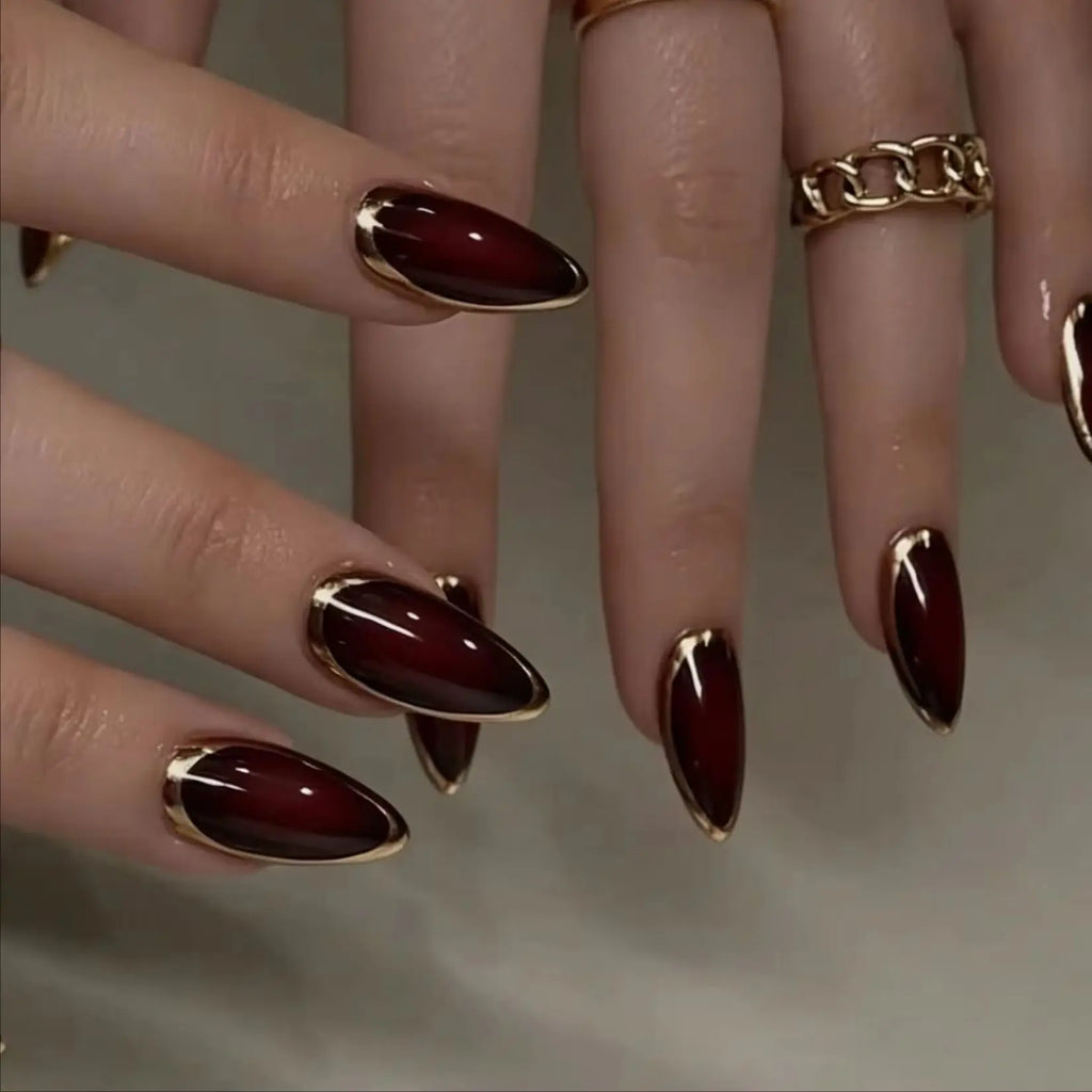 Oxblood Elegance Press-On Nails