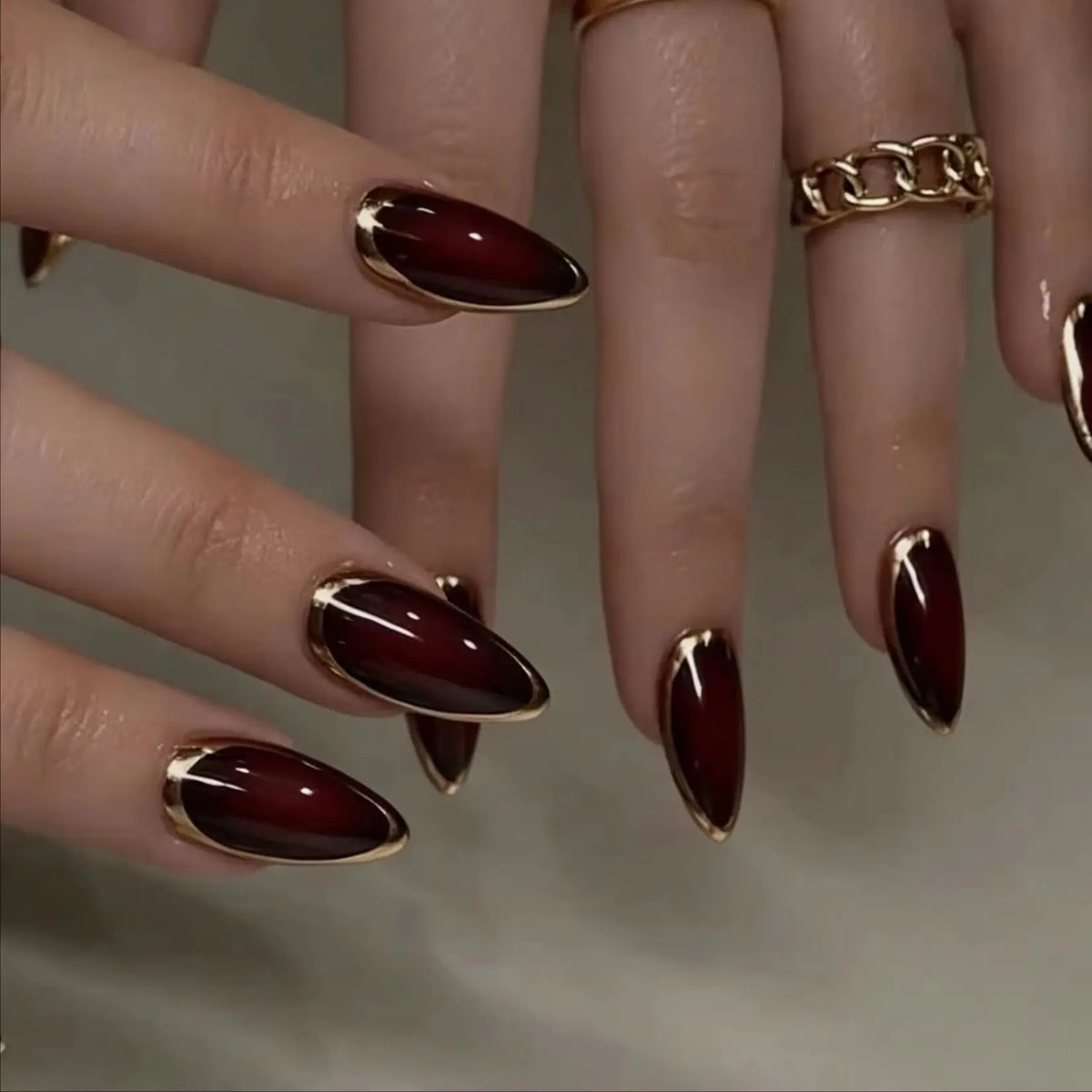 Oxblood Elegance Press-On Nails