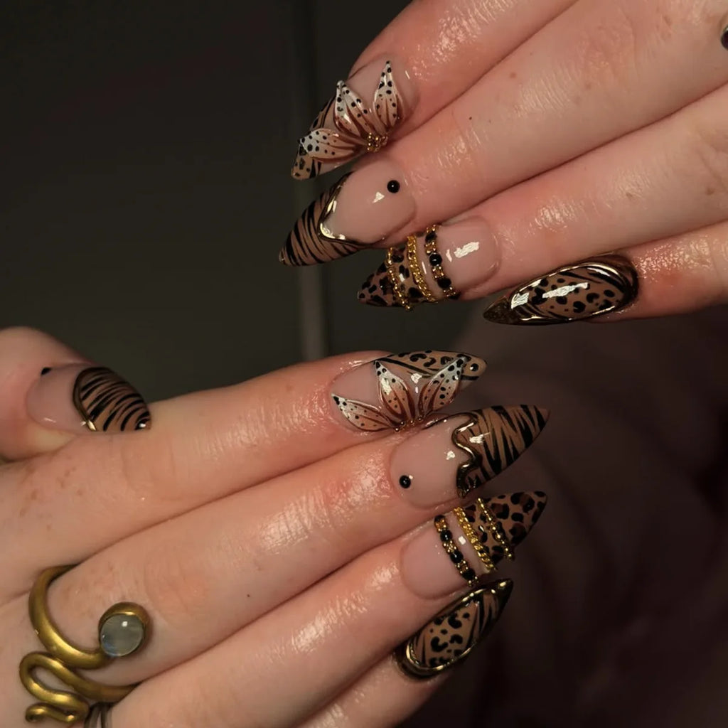 Oxblood Elegance Press-On Nails detail