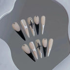 Silver Glitter French Press-On Nails – Sparkly Almond Tips