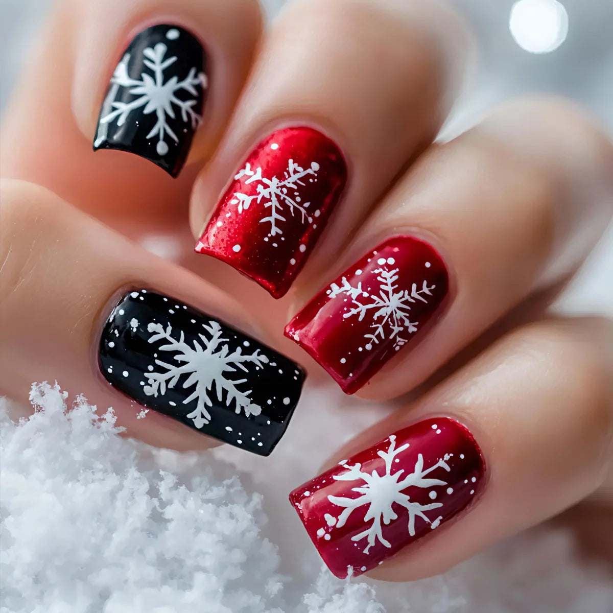 Brown Gradient Press On Nails with Rhinestones | Long Coffin Shape | Elegant Nail Art