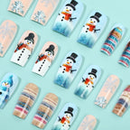 Black Silver Glitter Press On Nails | Sequin Gradient Coffin Nails | Glam Sparkly Fake Nails | Night Out Nail Set | Reusable Tips | Christmas Decoration False Nails