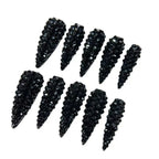 Black Round Diamond Nails