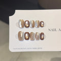 Autumn Brown Cat-Eye Press-On Nails