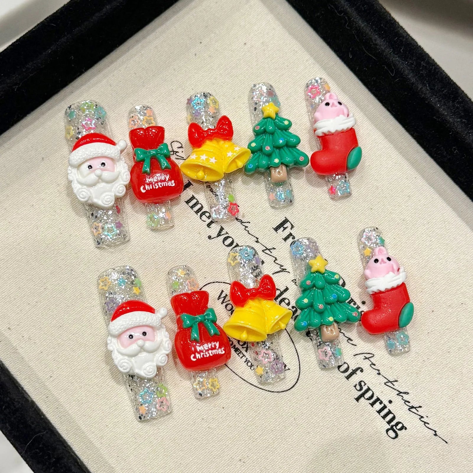 Pink White Swirl Press On Nails | Glossy Almond Nails | Marble Swirl Fake Nails | Girly Cute Nail Set | Romantic Trendy Nails | Christmas Glitter Fake Nails