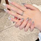 Black Gold Glitter Press On Nails | Luxury Almond Nail