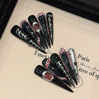 Pink Pearl Cat-Eye Press-On Nails – Shiny Almond Tips (10pcs)