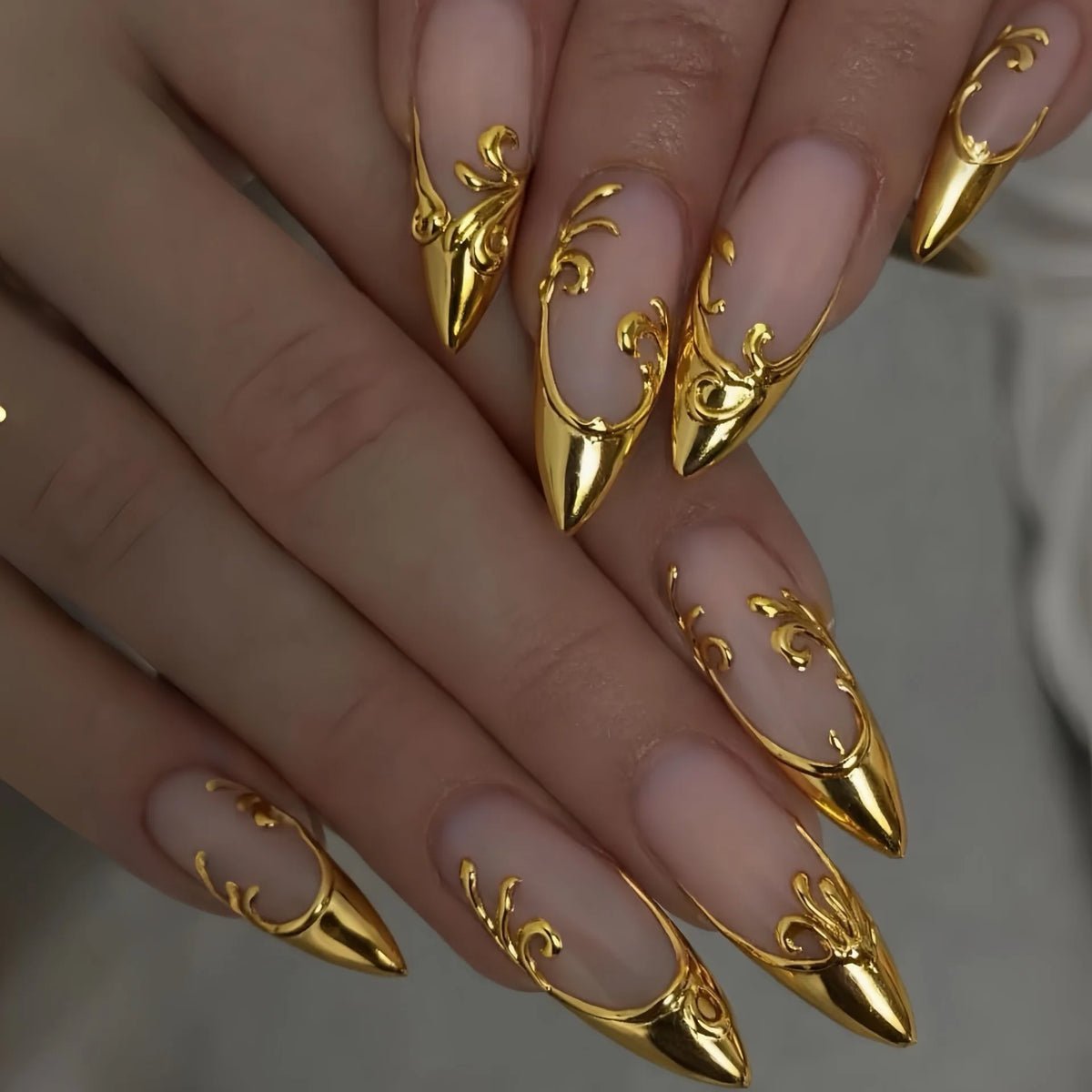 Oxblood Elegance Press-On Nails on hand