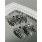 Pearl White Glitter Press-On Nails – Shiny Almond Tips