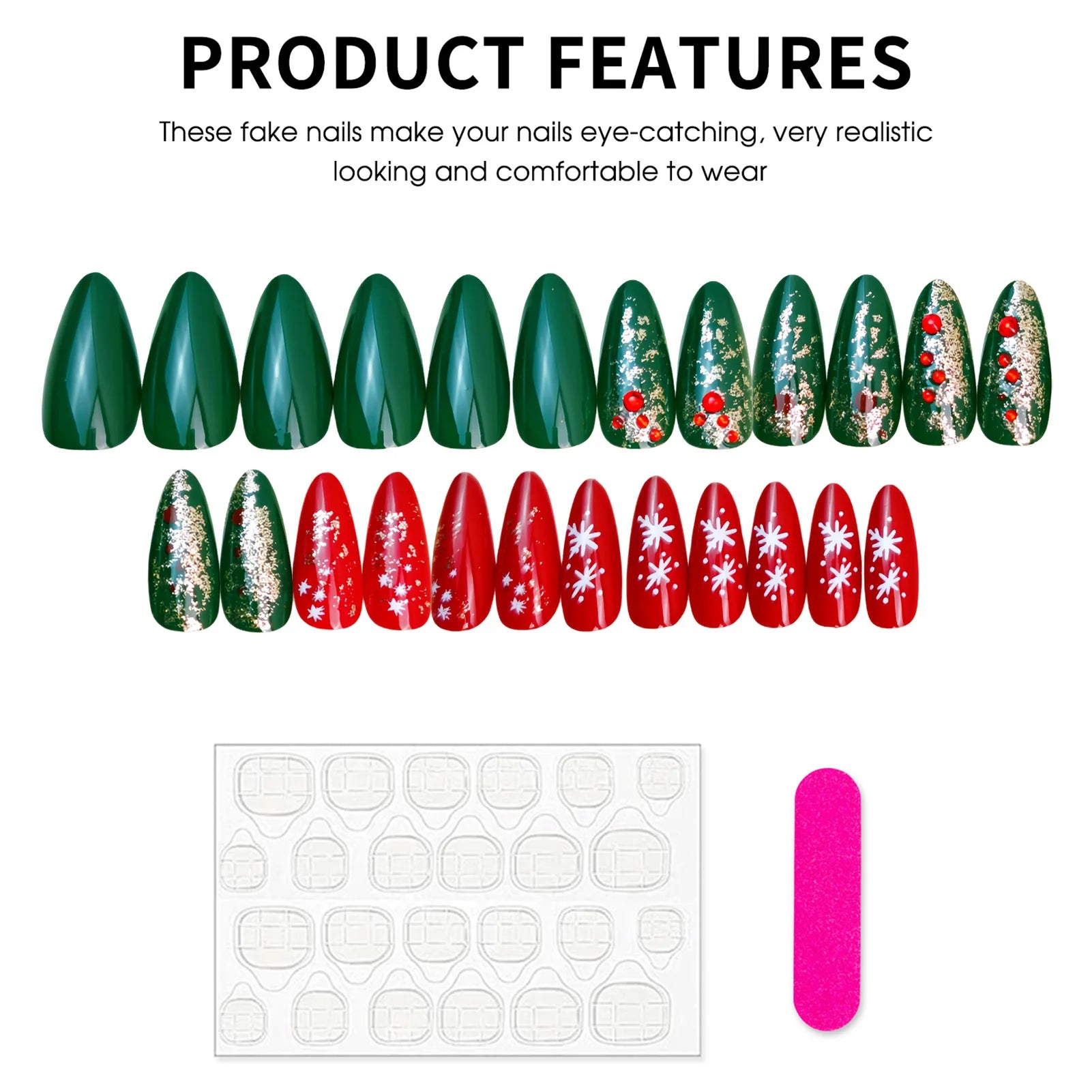 White Shimmer Press On Nails | Sparkly Long Coffin Nails | Bridal & Party Look