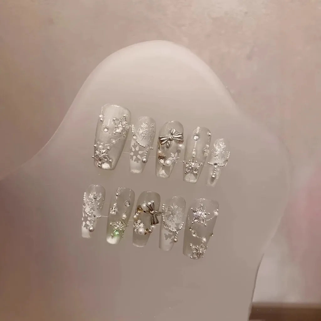 Snow White Cat Eye Press-On Nails