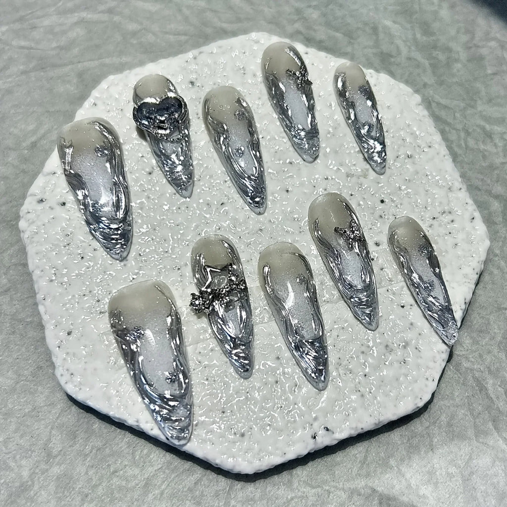 Pink Ombre Glitter Press-On Nails – Sparkly Almond Tips