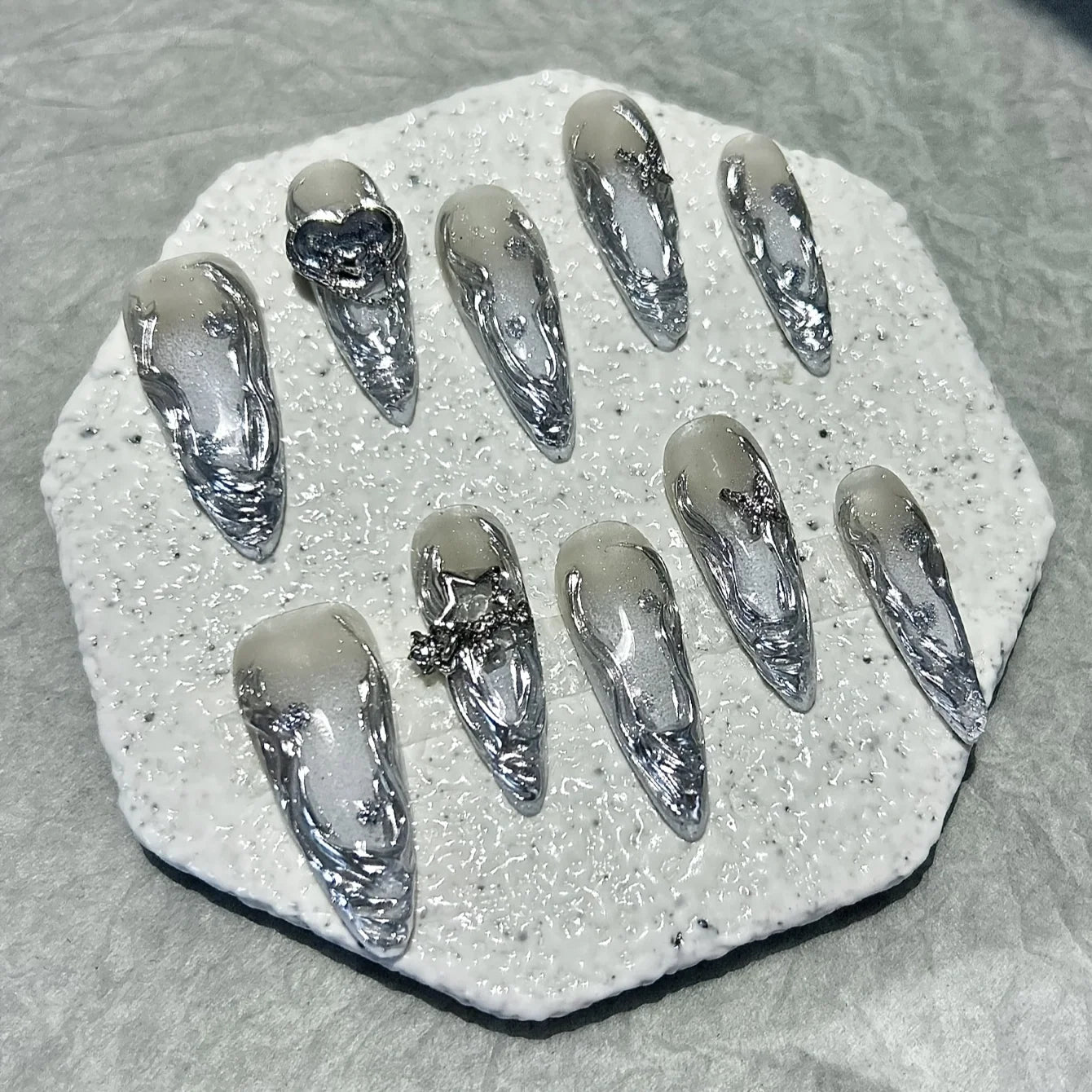 Pink Ombre Glitter Press-On Nails – Sparkly Almond Tips