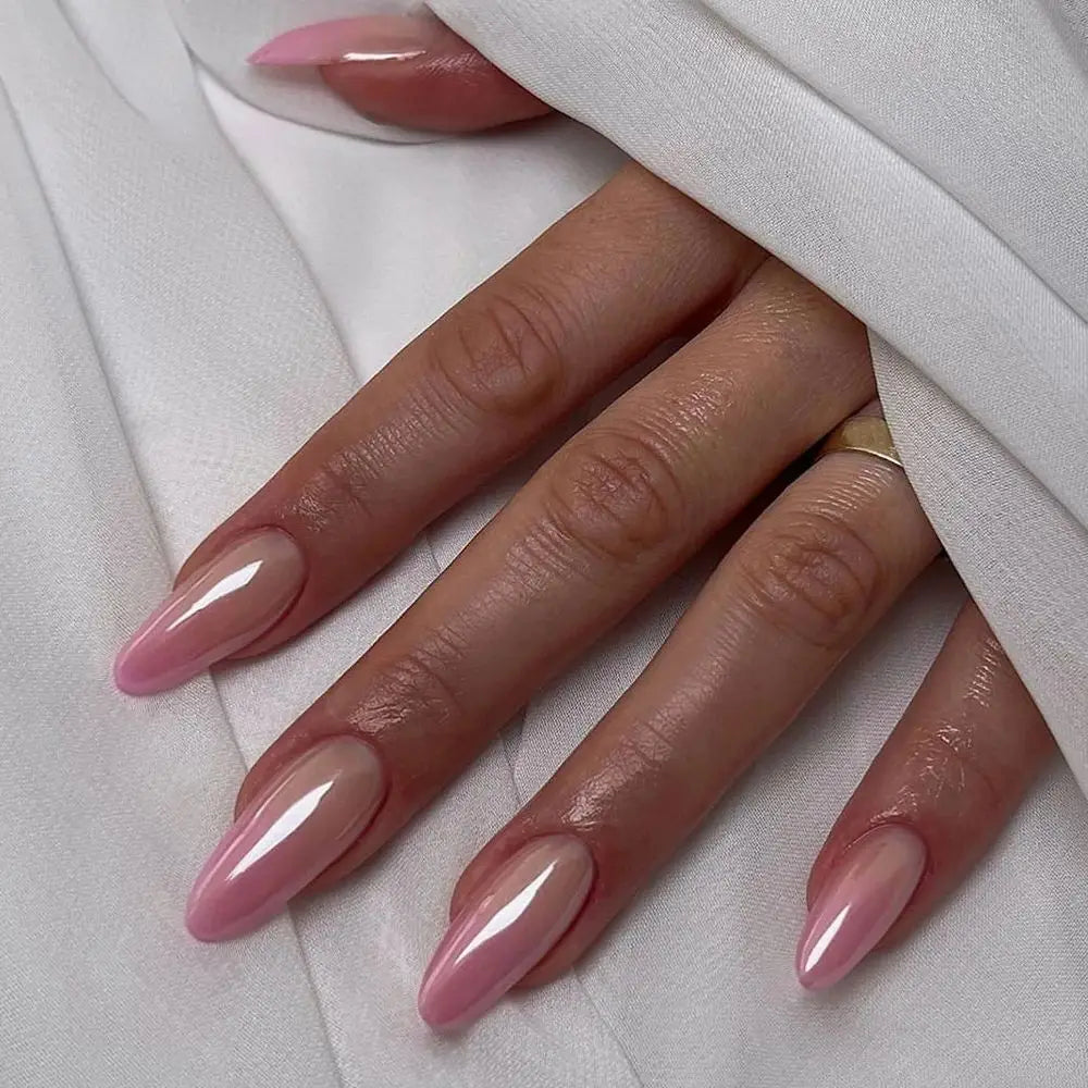 Aurora Holographic Press-On Nails on hand