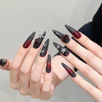 Black Rose Long Press-On Nails