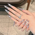 Pink Heart Gradient Press-On Nails – Cute Glossy Almond Tips (10pcs)