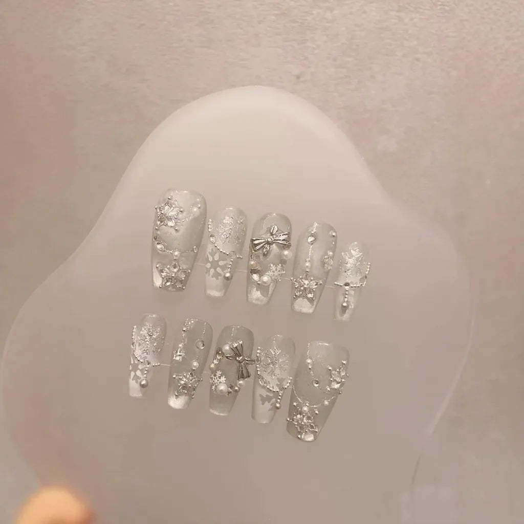 Snow White Cat Eye Press-On Nails