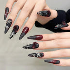 Black Rose Long Press-On Nails