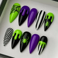 Gothic Purple Spider Web Nails