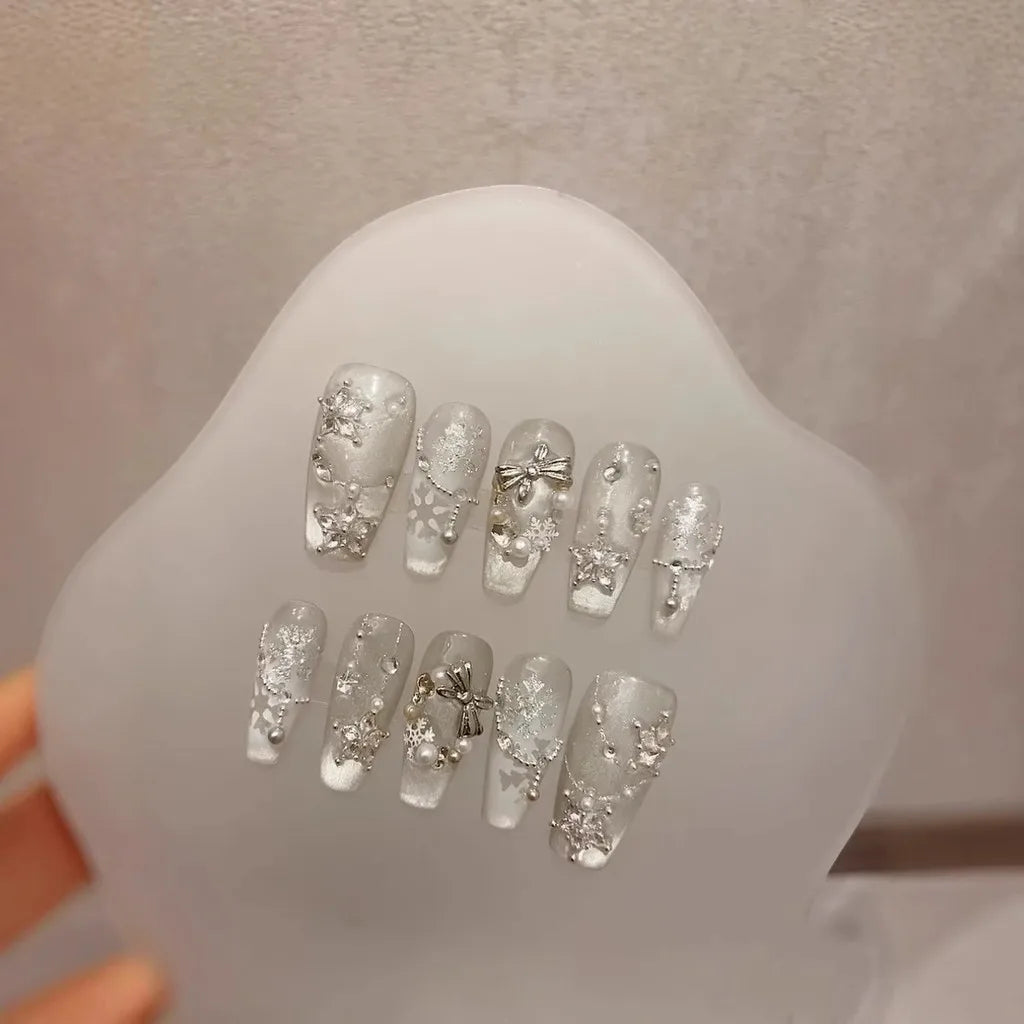 Snow White Cat Eye Press-On Nails
