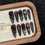 Black Rose Long Press-On Nails