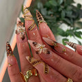 Maillard Leopard French Flower Nails