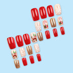 Pastel Blue Rhinestone Press On Nails | Cute Coffin Nails | Handmade Glossy Gel Set