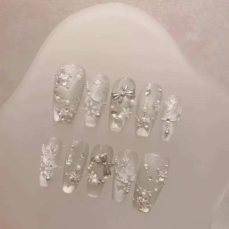 Snow White Cat Eye Press-On Nails