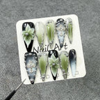 Blue Ombre Press On Nails | Gradient Glitter Fake Nails | Long Coffin Reusable Nail Tips | Shiny Blue Acrylic Look | Salon Style