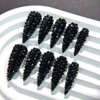 Black Round Diamond Nails