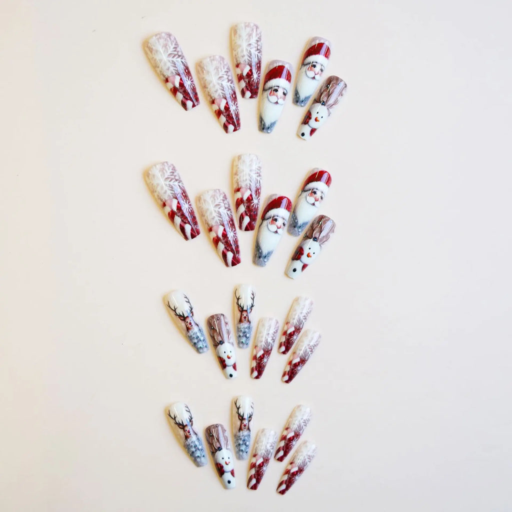 Pastel Pink Press On Nails | Cute Coffin Shape | Handmade Glossy Gel Nails