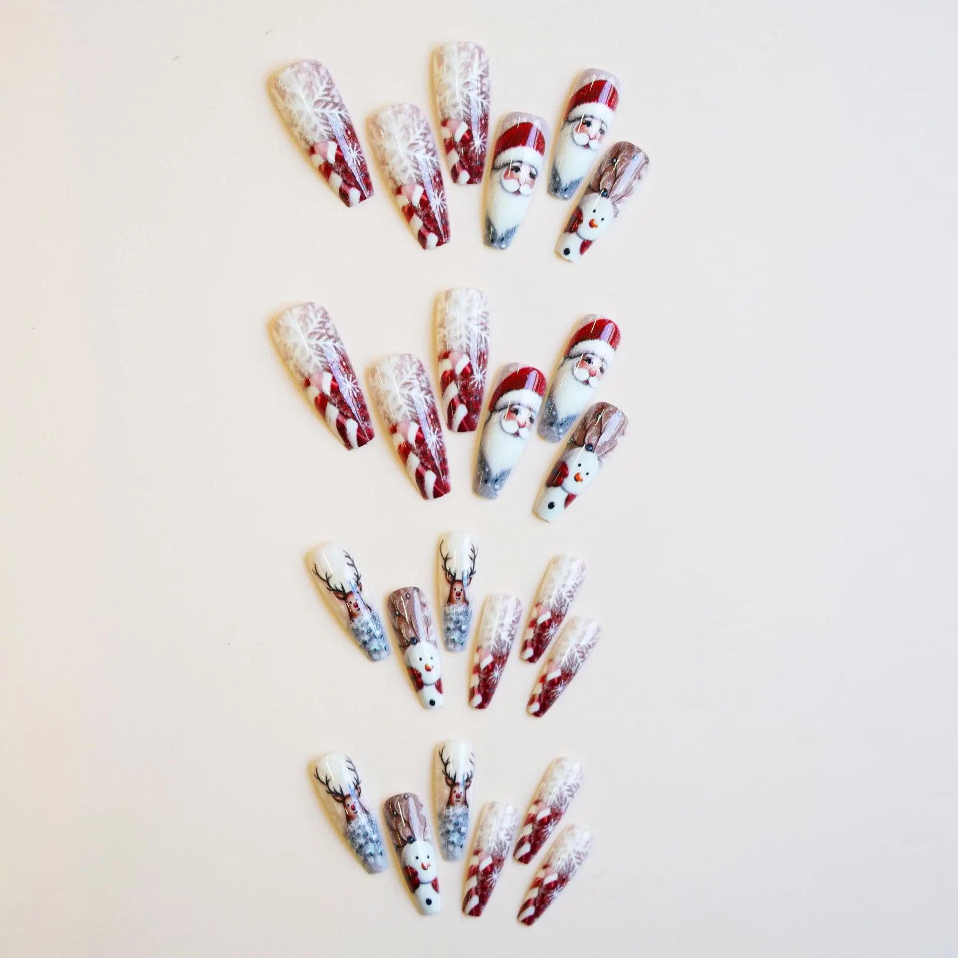 Pastel Pink Press On Nails | Cute Coffin Shape | Handmade Glossy Gel Nails