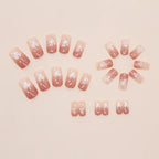 Hot Pink Heart Drip Press On Nails | Chrome Y2K Coffin Nails | Shiny Girly Fake Nails | Bold Long Nail Set