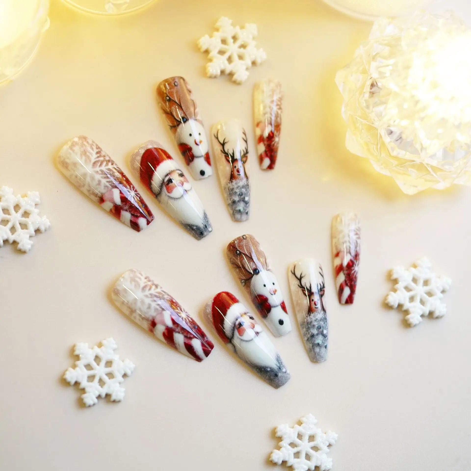 Pastel Pink Press On Nails | Cute Coffin Shape | Handmade Glossy Gel Nails