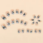 Hot Pink Heart Drip Press On Nails | Chrome Y2K Coffin Nails | Shiny Girly Fake Nails | Bold Long Nail Set