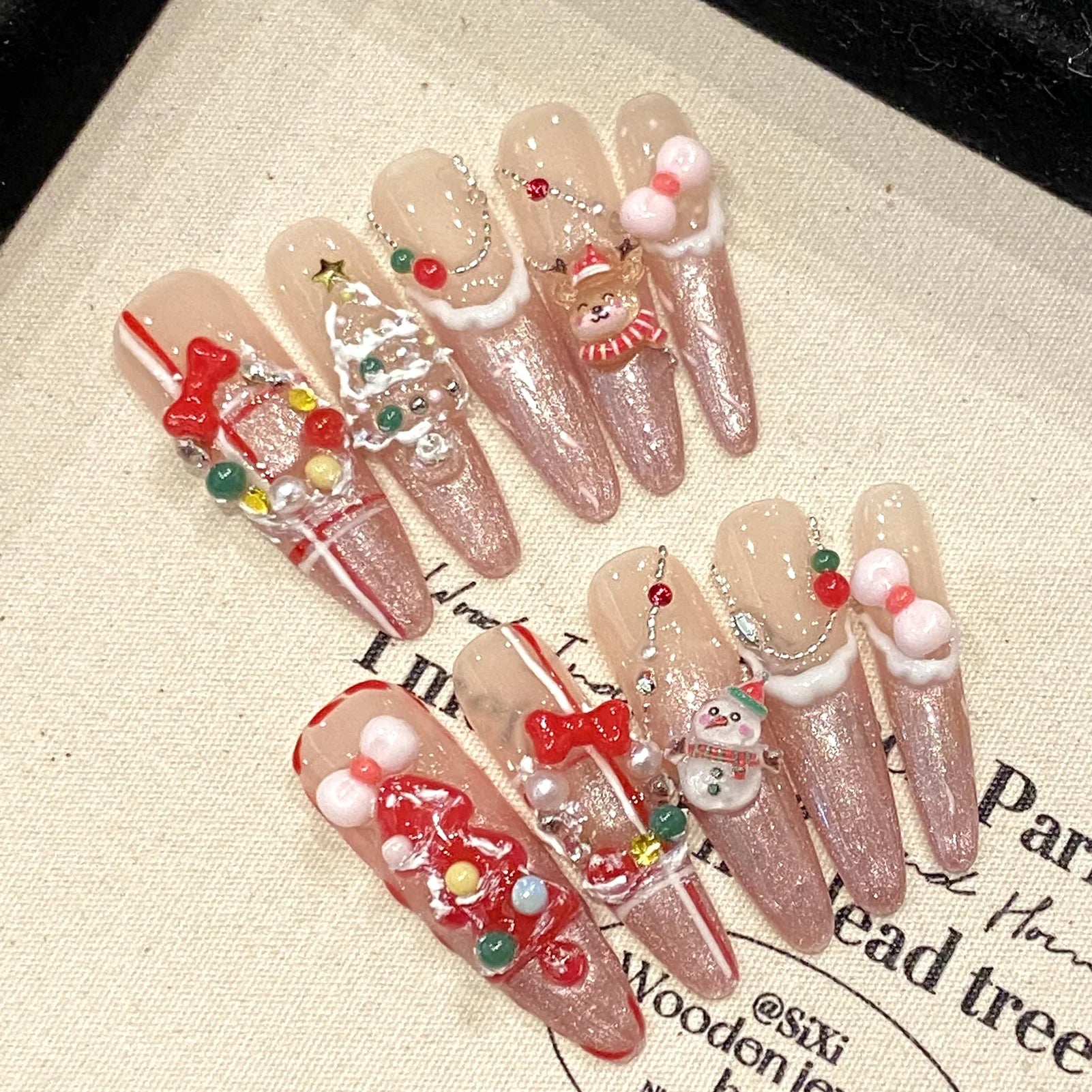 Matte Coffee Brown Press On Nails | Gradient Nude Almond Nails | Neutral Beige False Nails | Minimalist Everyday Nail Set | Christmas Press on Nails 3D