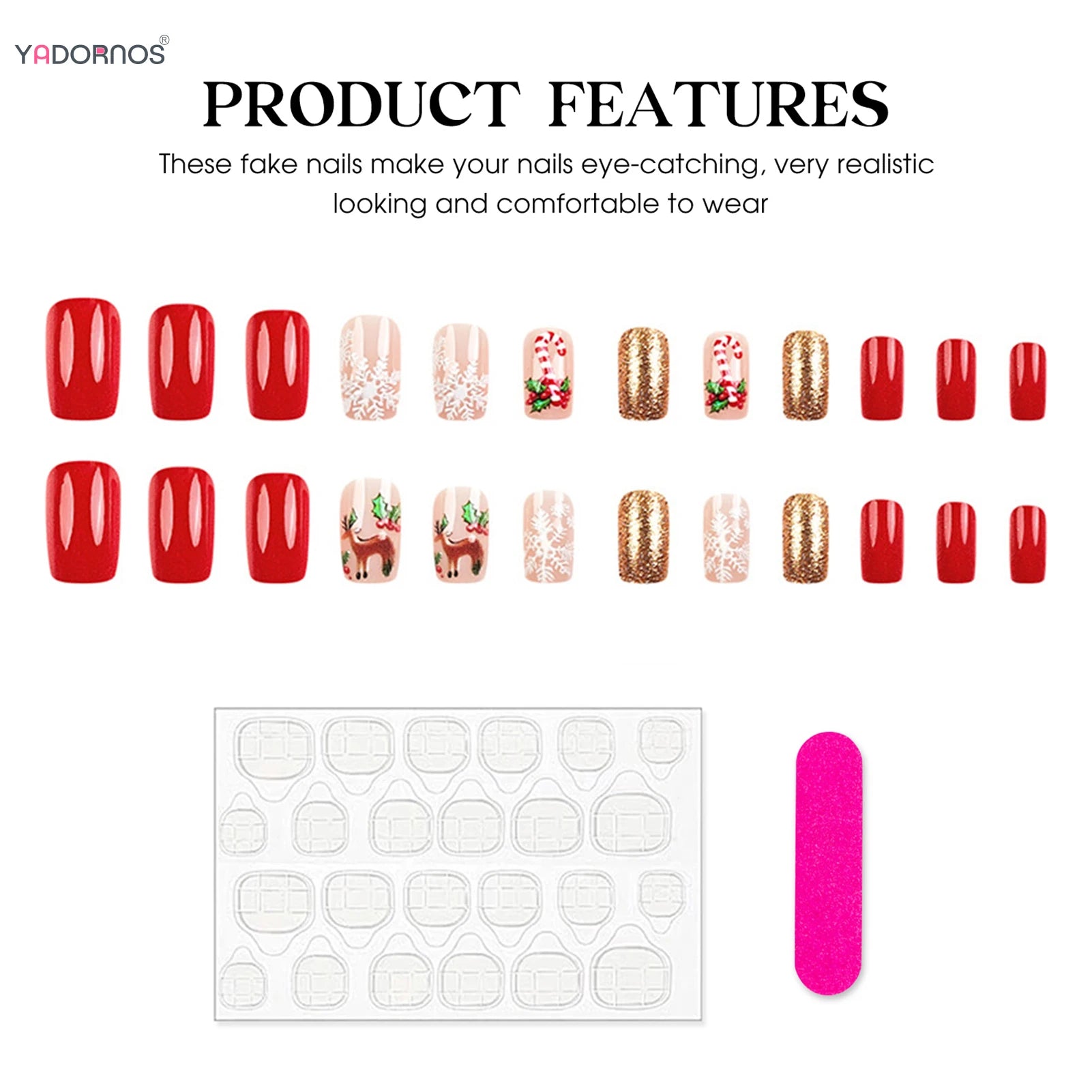 Pastel Blue Rhinestone Press On Nails | Cute Coffin Nails | Handmade Glossy Gel Set