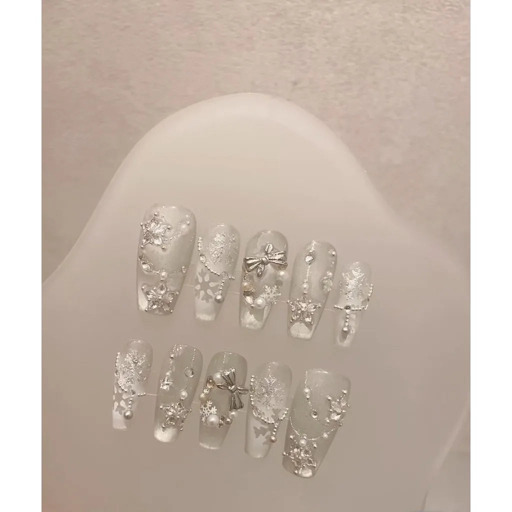 Snow White Cat Eye Press-On Nails